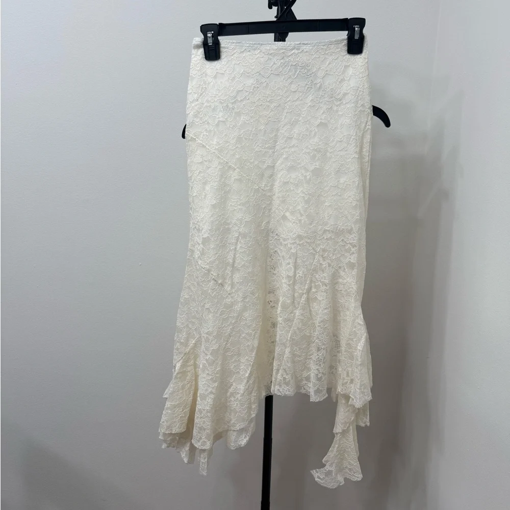 Altar'd State Cream Lace Asymmetrical Skirt - Picture 5 of 5